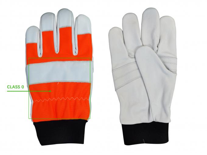 Class 0 cut resistant Leather Chainsaw Gloves / Chainsaw Protective Gloves