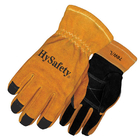 Heat Resistant Firefighter Safety Gloves With Para Aramid Lining In Gold And Black
