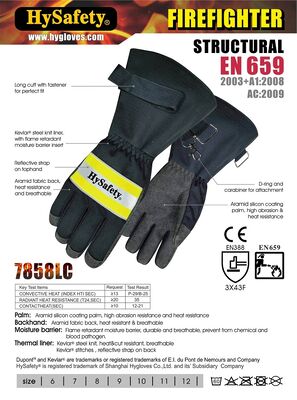 Durable Firefighter Gloves Offering Superior Heat Resistance and Flexible Fit Designed for Fire Suppression and Rescue Activities