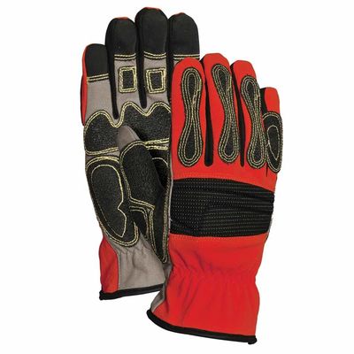 Synthetic Leather Palm Rescue Extrication Gloves Impact Resistance With Gel Knuckle Padded