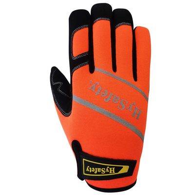 Anti Vibration S to XL Hi Viz mechanic hand gloves , Super Grip Work Gloves