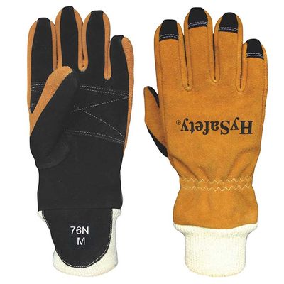 High Heat Resistance Firefighter Work Gloves 3D Shape Wristlet Cuff NFPA 1971