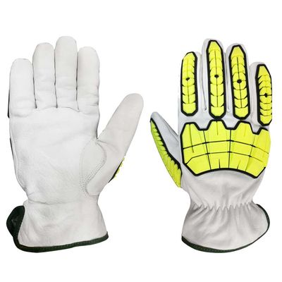 ANSI Puncture 3 Goatskin Impact Resistant Gloves Rigger Work Gloves