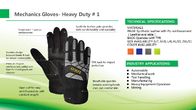 Construction Mechanics Wear Gloves With TPR Heavy Duty Knuckle Protection