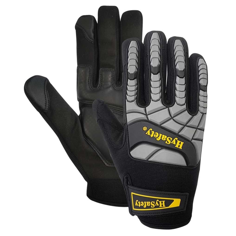 Construction Mechanics Wear Gloves With TPR Heavy Duty Knuckle Protection
