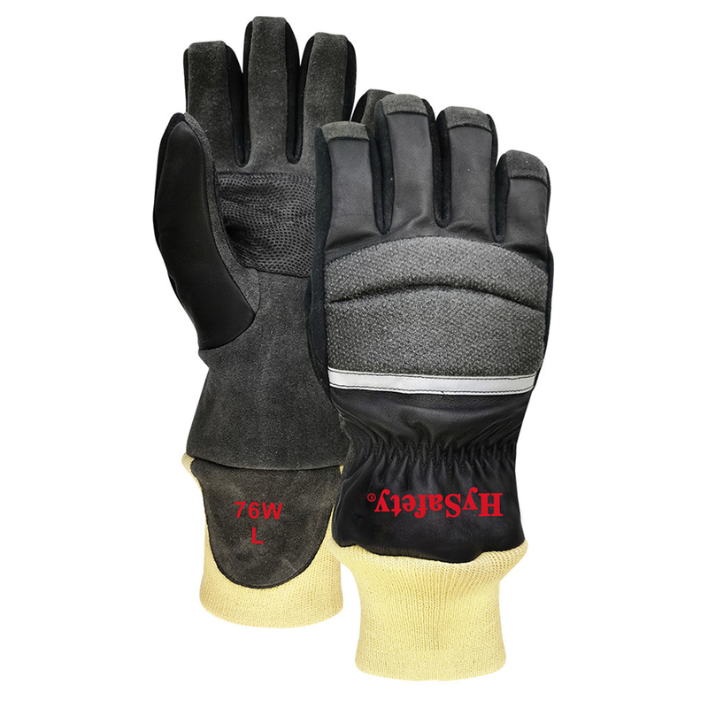 Firefighter Flame Resistant Gloves XXS - XXL Elastic Wrist Closure Para Aramid Lining