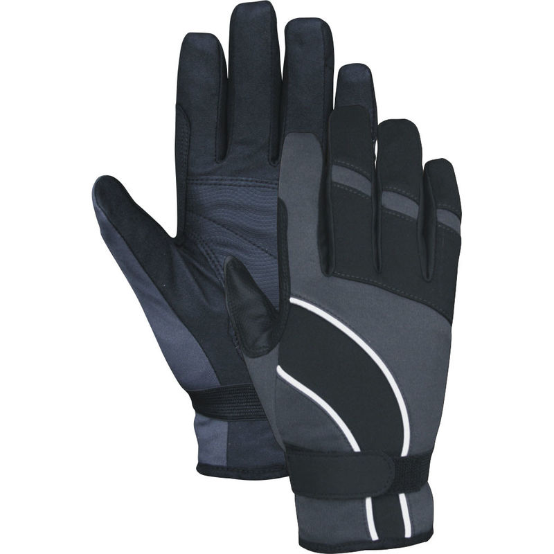 PU Palm Black Horse Riding Gloves