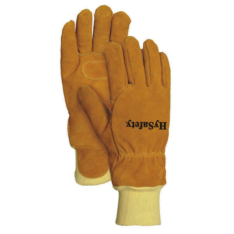 Hysafety Fireman Gloves / Cowhide Leather Work Gloves Classic Wristlet Cuff