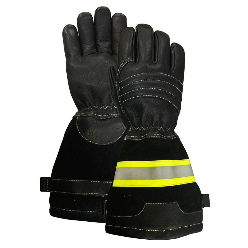 Structural Fireman Gloves Long Cuff EN659 With Reflective Tape