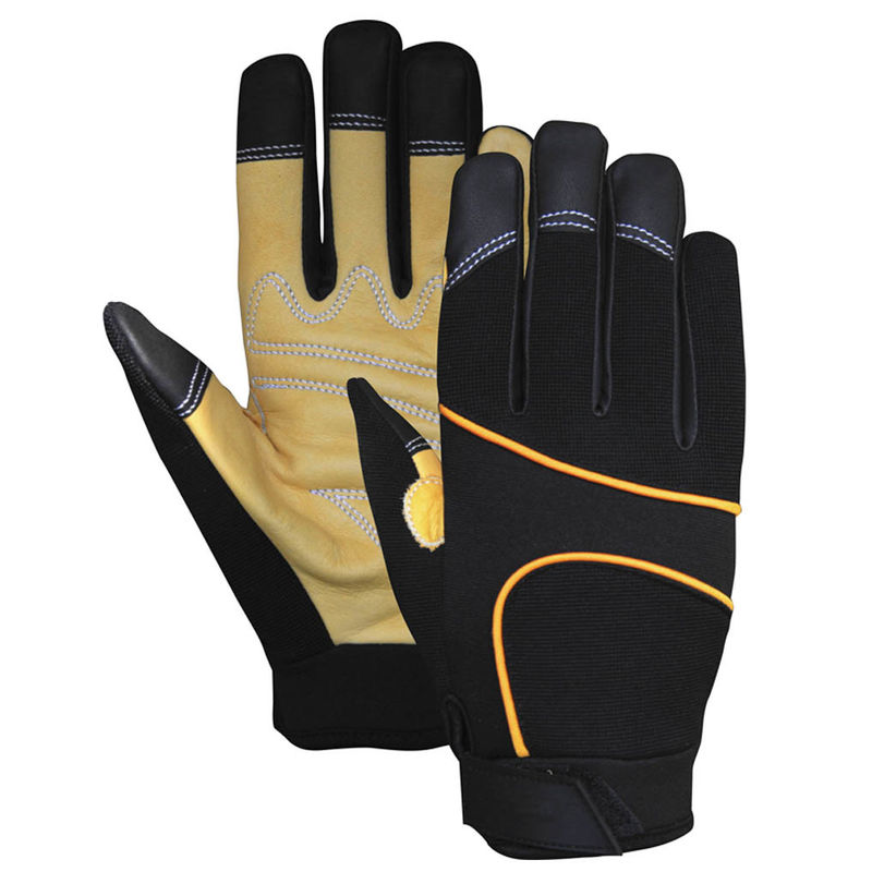 Durable Leather Palm Mechanics Wear Gloves High Abrasion CE Certified