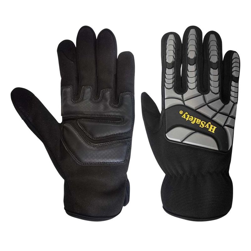 TPR Impact Knock Reinforced Palm Hand Protection Gloves Mechanic Style Gloves