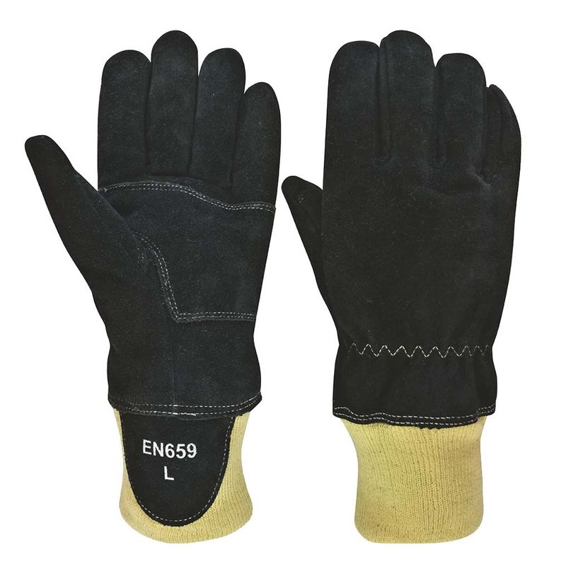 Cowsplit Shell Wristlet Cuff Firefighter Work Gloves EN659 Certified