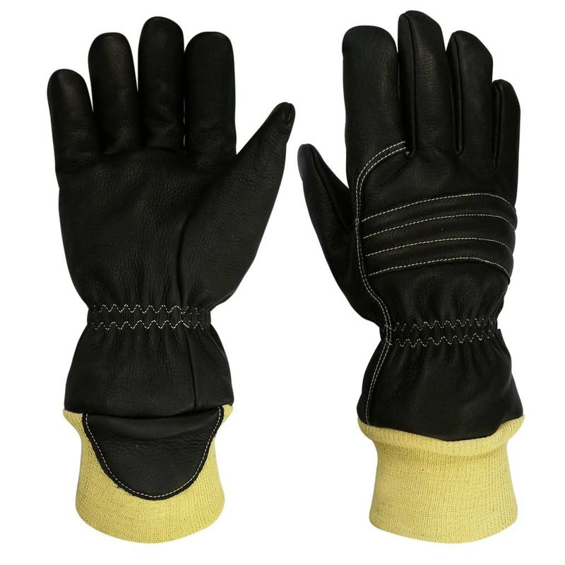 Water Repellent Firefighter Work Gloves Wristelet With Knuckle Pad