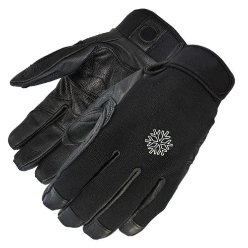 XS-3XL Mens Leather Roping Gloves Wall Climbing Gloves With Fleece Liner